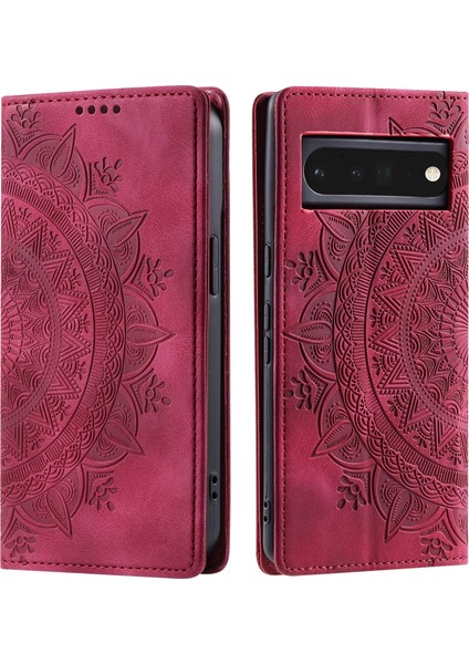 Google Pixel 6 Pro Cüzdan Kılıfı Kart Yuvası Standı Güçlü Manyetik Deri Çevirme Katlama Koruyucu Telefon Kılıfı (Yurt Dışından)