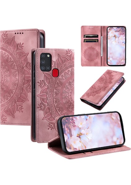 Samsung Galaxy A21S Cüzdan Kılıfı Kart Yuvası Standı Güçlü Manyetik Deri Çevirme Katlama Koruyucu Telefon Kılıfı (Yurt Dışından)