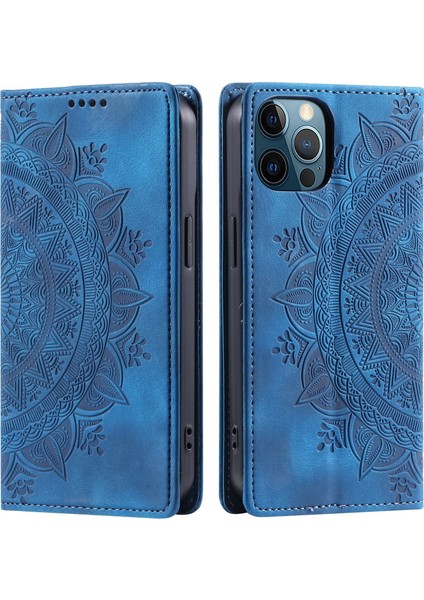 iPhone 12 Pro Max Cüzdan Kılıfı Kart Yuvası Standı Güçlü Manyetik Deri Çevirme Katlama Koruyucu Telefon Kılıfı (Yurt Dışından)