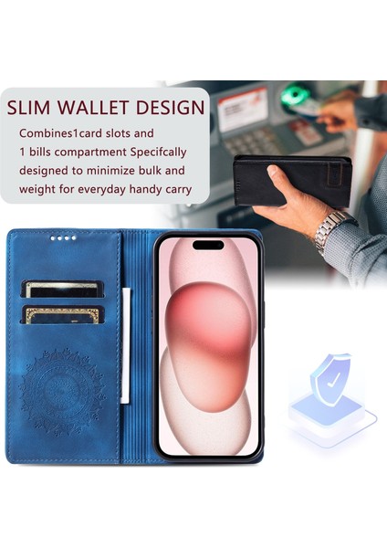 iPhone 12 Pro Max Cüzdan Kılıfı Kart Yuvası Standı Güçlü Manyetik Deri Çevirme Katlama Koruyucu Telefon Kılıfı (Yurt Dışından)