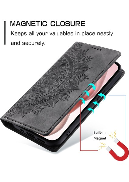 iPhone 12 Pro Max Cüzdan Kılıfı Kart Yuvası Standı Güçlü Manyetik Deri Çevirme Katlama Koruyucu Telefon Kılıfı (Yurt Dışından)