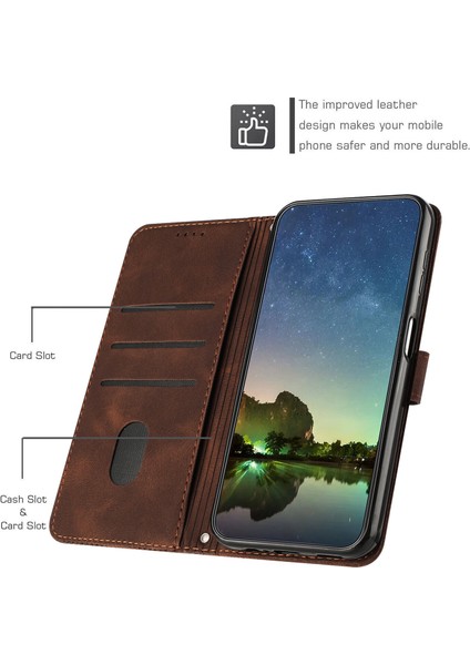 iPhone 15 Plus ile Uyumlu Kordon Crossbody Boyun Askısı Koruyucu Çevirme Yumuşak Pu Deri Telefon Kılıfı (Yurt Dışından)