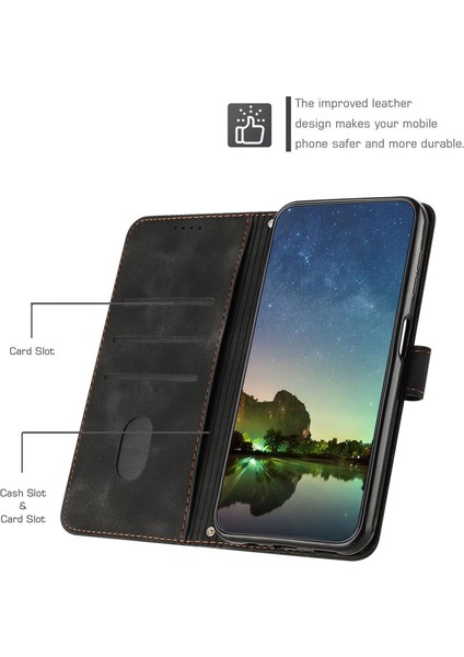 Yihang Boutique Oppo Reno 6 5g ile Uyumlu Kordon Crossbody Boyun Askısı Koruyucu Çevirme Yumuşak Pu Deri Telefon Kılıfı (Yurt Dışından)