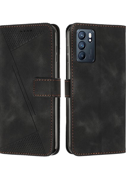 Yihang Boutique Oppo Reno 6 5g ile Uyumlu Kordon Crossbody Boyun Askısı Koruyucu Çevirme Yumuşak Pu Deri Telefon Kılıfı (Yurt Dışından)