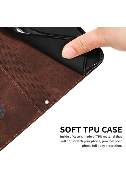 iPhone 13 Pro ile Uyumlu Kordon Crossbody Boyun Askısı Koruyucu Çevirme Yumuşak Pu Deri Telefon Kılıfı (Yurt Dışından)