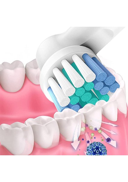 Yedek Diş Fırçası Kafaları  Şarjlı Pilli Diş Fırçaları Uyumlu 4 Adet Başlık