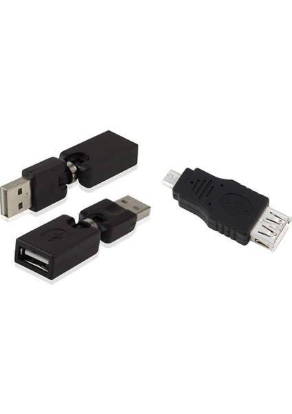 USB 2.0 Tip Erkek - Dişi 360 Derece Dönüştürücü (2'li Paket, Am-Fm) (Yurt Dışından)
