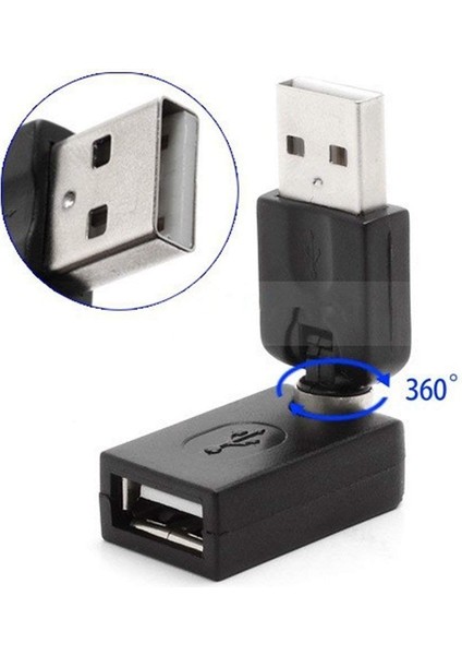 USB 2.0 Tip Erkek - Dişi 360 Derece Dönüştürücü (2'li Paket, Am-Fm) (Yurt Dışından) indirimleri