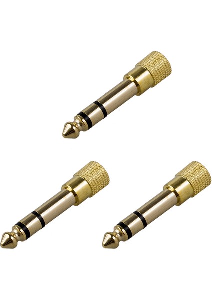 3x Kaliteli Kulaklık Adaptörü Stereo Goldplug (Yurt Dışından)