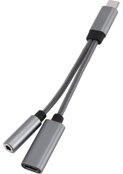 USB C - 3,5 mm Kulaklık Jakı Adaptörü 2'si 1 Arada, Ses Kablosu Gri (Yurt Dışından) fiyatları