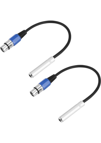2x Fiş 6.35MM Trs Xlr Erkek Dişi Kablo 3 Pin Dişi Soket (Yurt Dışından)