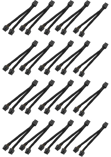 20 Adet Gpu Pcıe 8 Pin Dişi - Çift 2x 8 Pin(6+2) Erkek Pcı Kablosu, 20CM (Yurt Dışından)