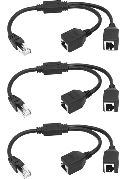 Super Cat5, Cat6 Için RJ45 1 Erkek - 2 Dişi Ethernet Ayırıcı Kablo (Yurt Dışından)