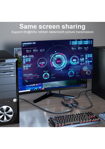 Displayport Switch Ultra Hd 8k Çift Yönlü Dp 1.4 Değiştirici (Yurt Dışından)