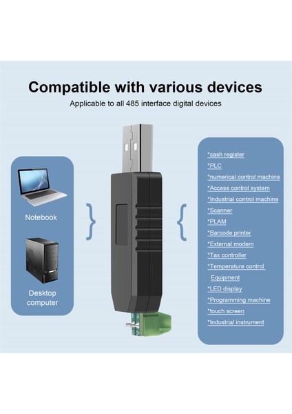 Adet Usb'den RS485 485'E Dönüştürücü Adaptör (Yurt Dışından)