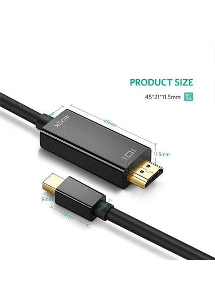 MacBook Air/pro, Monitör, Projektör Için Mini Dp - HDMI 6 Feet Kablo (Yurt Dışından)
