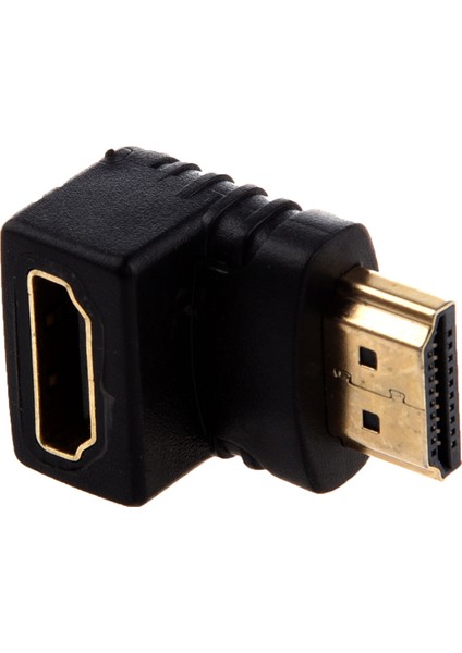 Hdmi adaptör 90 derece dik açılı L tipi (altta) siyah (Yurtdışından)