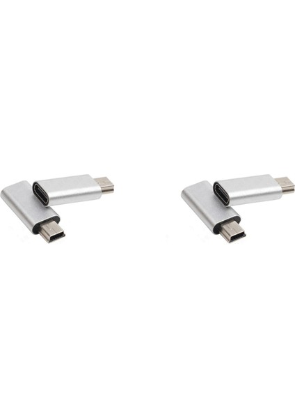 Gopro Mp3 Araç Kamerası Için 2 Adet USB C - Mini USB 2.0 Adaptörü, Gümüş (Yurt Dışından)