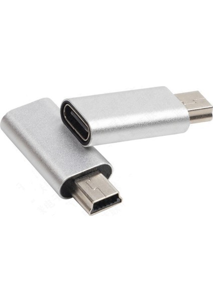 Gopro Mp3 Araç Kamerası Için 2 Adet USB C - Mini USB 2.0 Adaptörü, Gümüş (Yurt Dışından) modelleri