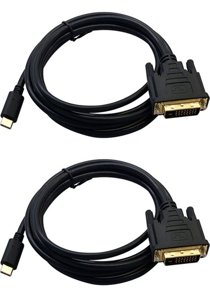 MacBook Pro Için 2x USB Tip C - DVI Kablosu 4K 30Hz (6ft/1,8m) (Yurt Dışından)