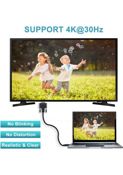 MacBook Pro Için 2x USB Tip C - DVI Kablosu 4K 30Hz (6ft/1,8m) (Yurt Dışından)