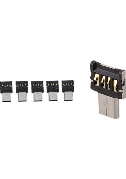 5 Adet Ultra Mini Type-C Usb-C - USB 2.0 Otg Adaptörü (Yurt Dışından)