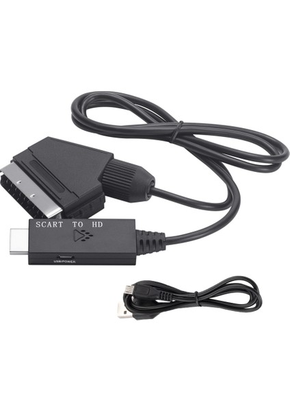 Scart - HDMI Uyumlu Tv Ses Video Adaptörü Dönüştürücü Kablosu (Yurt Dışından)