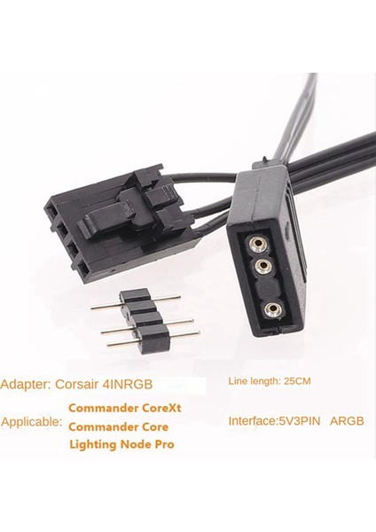 Corsair 4pın Rgb Için 5 Adet Standart Argb 3-Pin 5V Adaptör Rgb 25CM (Yurt Dışından)