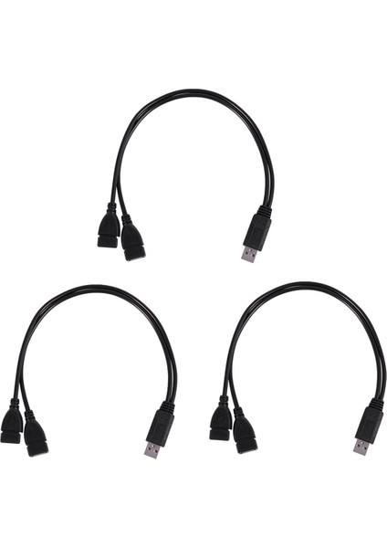 USB 2.0 A Erkek 2 Çift USB Dişi Jak Y Splitter Hub Adaptör Kablosu (Yurt Dışından)