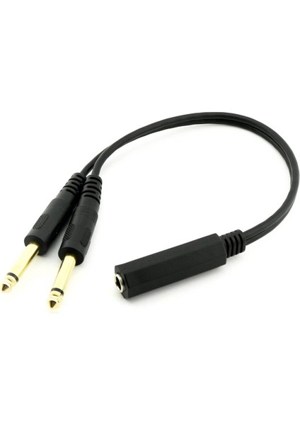 Adet 6.35MM 1/4 Inç Stereo Trs Dişi 2 Çift Erkek Y Splitter Kablosu (Yurt Dışından)