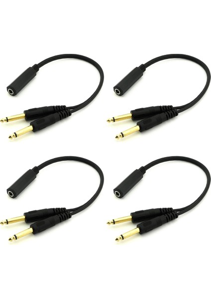 Adet 6.35MM 1/4 Inç Stereo Trs Dişi 2 Çift Erkek Y Splitter Kablosu (Yurt Dışından) fiyatları
