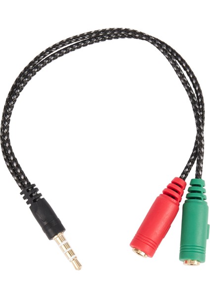 1 Adet Kablo Adaptörü 2'si 1 Arada Splitter 4 Kutuplu 3.5mm Ses Kablosu Pc Için (Yurt Dışından)