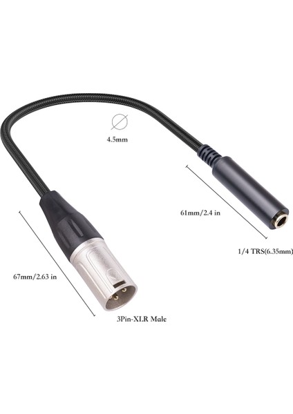 Xlr Erkek - 1/4 Inç Dişi Kablo, 3 Pin Erkek - 6,35MM Ses Kablosu (Yurt Dışından) modelleri