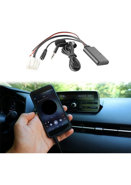 Mazda 2 3 5 6 Mx5 Için Araç Bluetooth 5.0 Aux Kablo Mikrofon Adaptörü (Yurt Dışından)