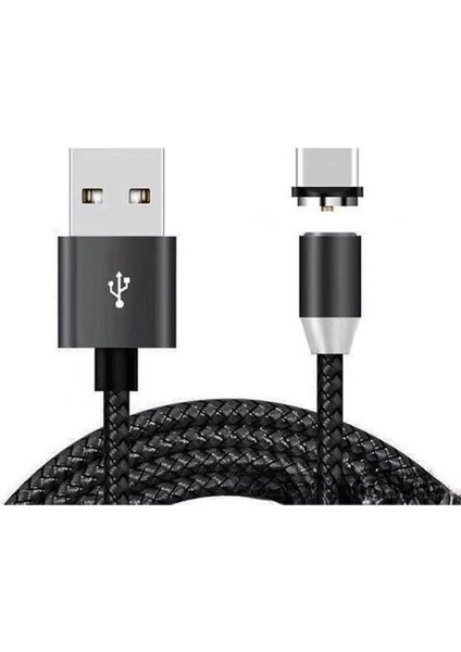 USB Manyetik Şarj Kablosu 540° Dönebilen Telefon Şarj Cihazı (6,6ft) (Yurt Dışından)