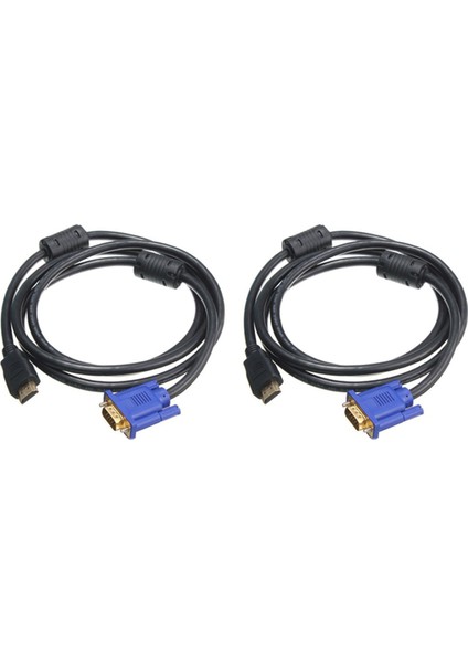 Pc Için 1.8m Mavi Hdtv HDMI - VGA HD15 Erkek Adaptör Kablosu Dönüştürücü (Yurt Dışından)