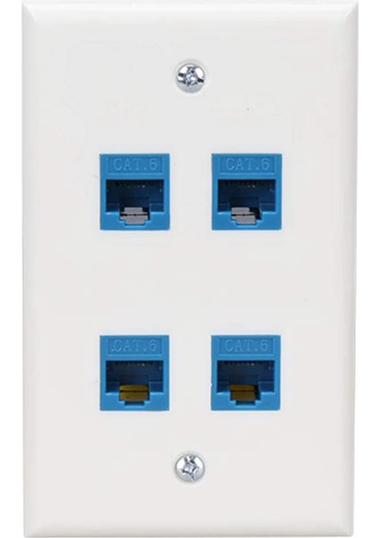 Cat7/6/6e/5/5e Ethernet Cihazları Için Ethernet Duvar Plakası 4 Bağlantı Noktası - Mavi (Yurt Dışından) indirimleri