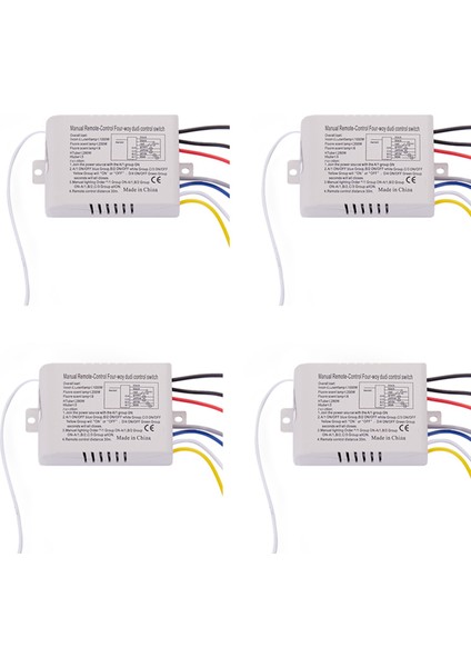 4x 4 Yollu Işık Dijital Kablosuz Uzaktan Kumanda Anahtarı Açık/kapalı 220V (Yurt Dışından)