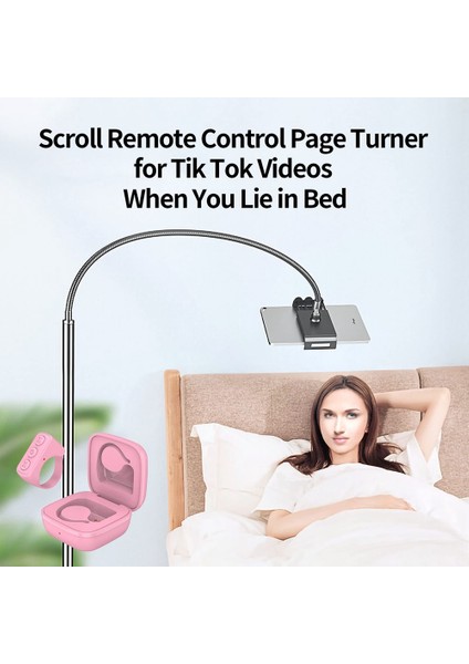 Akıllı Telefon Kamera Uzaktan Kumandası Için Bluetooth Remote Page Turner - Pembe (Yurt Dışından)