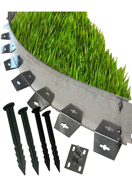 Esnek Kıvrılabilir Metal Galvaniz Çim Ayırıcı 16 M 8 x 2 M Çim Sınırlayıcı Çim Ayracı Çim Ayırıcı
