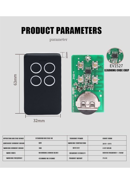 Garaj Kapısı Uzaktan Kumandası 433.92MHZ Kapı Kontrolü Haddeleme Kodu Uzaktan (Yurt Dışından) fırsatları