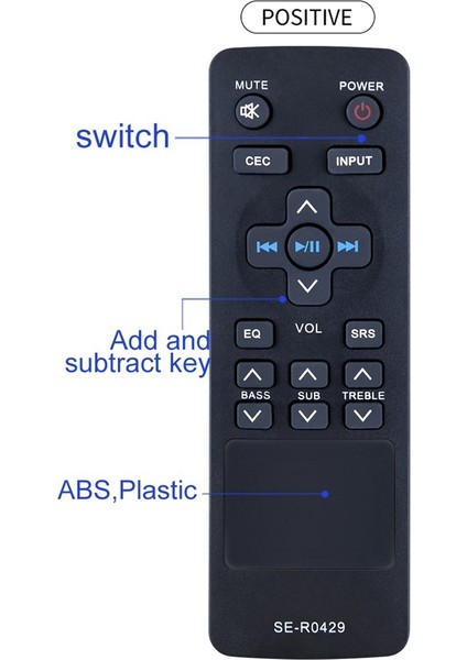 SE-R0429 Toshiba Soundbar Için Sound Bar Uzaktan Kumandasının Değiştirilmesi (Yurt Dışından)