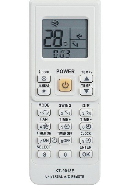 Toshiba Sanyo KT-9018E Için Klima Evrensel Uzaktan Kumanda (Yurt Dışından)