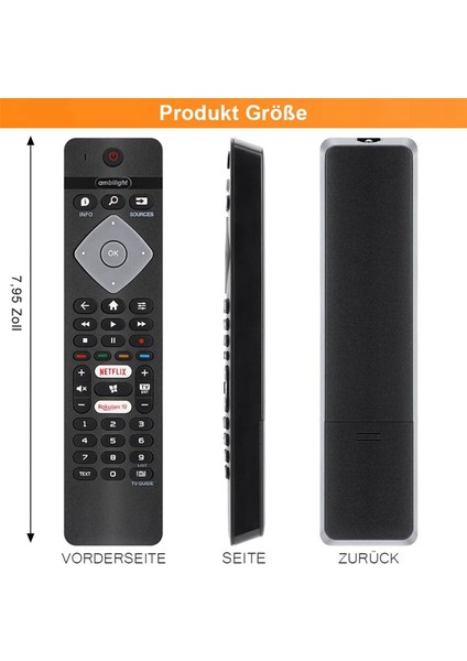 Tüm Philips Ambilight 4K Smart LED Için Uzaktan Kumandanın Değiştirilmesi (Yurt Dışından)