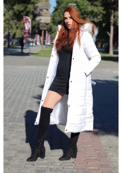 Toridas Günlük Kışlık Tam Boy Şişme Kadın Mont BT180BEYAZ2 fiyatları