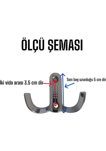 Noktalı Askı Krom Portmanto Askı Vestiyer Duvar Askısı Metal Dolap Elbise Askılığı