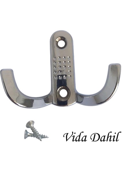 Noktalı Askı Krom Portmanto Askı Vestiyer Duvar Askısı Metal Dolap Elbise Askılığı