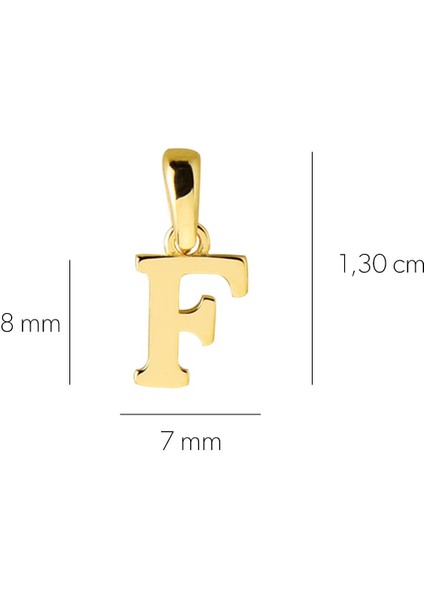 14 Ayar Altın F Harfi Kolye Ucu 0,37 gr fiyatları