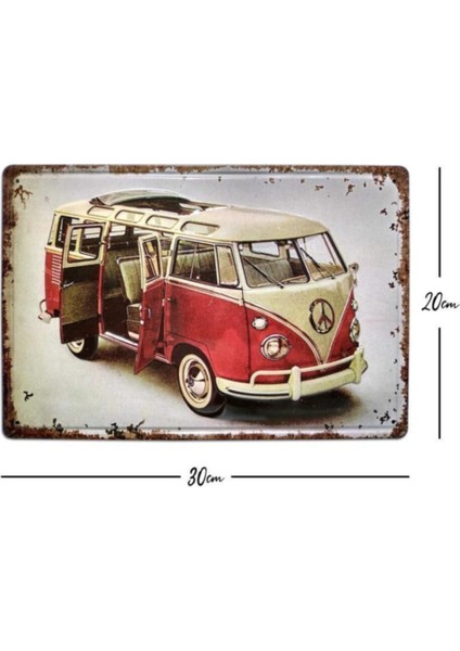 Volkswagen Minibüs Tema 20X30 cm Metal Plaka Metal Tablo