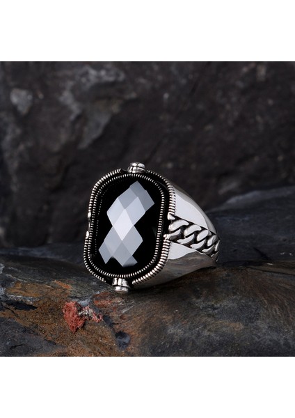 Hz Süleyman Mührü Zirkon Taşlı Çift Taraflı Gümüş Yüzük fiyatları